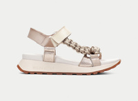 Beżowo-złote sandały damskie z plecioną ozdobą Hispanitas HV253898 r36