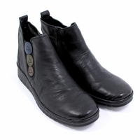 Skórzane profilaktyczne trzewiki Loretta czarne LO6586-222 r41