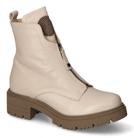 Skórzane Botki na Platformie Clasicco 3205 Beż 41