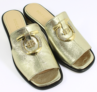 Eleganckie Złote Klapki Damskie na Obcasie Boccato 243.377 r38