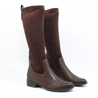 Długie skórzane kozaki Caprice brązowe ze streczem 25514-41 roz. 39