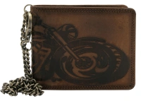 Skórzany portfel męski motocykl z łańcuszkiem N992C-VIN-M-2034 brązowy