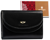 Portfel damski skórzany z klapką Peterson PTN 116 BO czarny