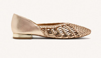 Skórzane baleriny damskie na obcasie złote Gioseppo 75449 r41