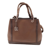 Torebka Damska Via Victoria coffee pleciona rączka