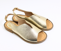 Złote zabudowane sandały damskie Aga 1088/2361 r40