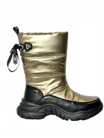 Złote śniegowce damskie na grubej podeszwie Loretta Vitale 1901-23-Z515 r36