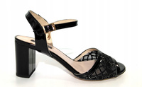 Sandały Lizard eleganckie 04379 lakier czarne r36