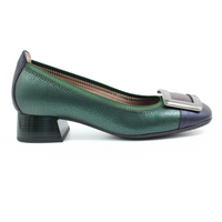 Zielone czółenka z klamrą na niskim obcasie Hispanitas CHI243673 r37