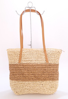 Nieusztywniana beżowa shopperka damska z plecionki Firlow FC08#