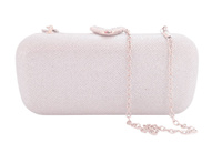 Srebrna sztywna damska torebka puzderko KD688010