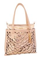 Złota torba damska shopper 2w1 z ażurowym wzorem Carla Berry