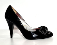 Skórzane lakierowane czółenka damskie Mario Bolucci r.35 czarne 1234