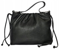 BARBERINI'S skórzana torba czarna marszczona 359
