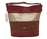 D.Cristina Torebka Damska Klsyczna Eko Skórzana W Paski Fiolet