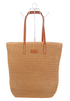 Brązowa duża pleciona torebka shopper Firlow FC04#