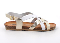 Biało-złote sandały damskie z przeplatanymi paskami Igi&Co 7695611 r.41