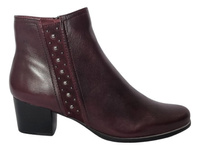 Skórzane botki PIAZZA 960153-41 bordowe r39