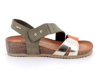 Skórzane sandały na koturnie wielokolorowe Igi&Co 7698433 r.40