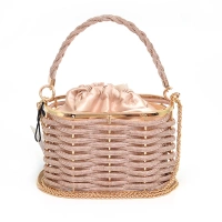 Wieczorowa złota torebka damska z kryształkami Scaviola