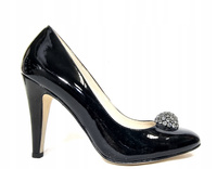 BALDOWSKI 659 SWAROVSKI czarny lakier skóra r36