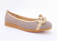 Baleriny damskie z ozdobą 100% Vegan złote Marco Tozzi 2-22121 r.38