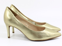 Złote Skórzane Czółenka z Noskiem W Szpic Bottero 353701 r40