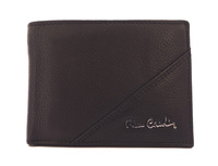 Czarny skórzany męski portfel z ochroną RFID Pierre Cardin 8806