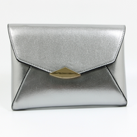 Wizytowa torebka kopertówka srebrna Gallantry R-1697