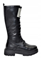 Czarne wysokie damskie kozaki sznurowane r36 Marco Tozzi 25603