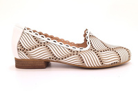 Mokasyny damskie w ozdobny wzór skórzane  Modo 619 Beż r39