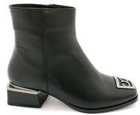 Skórzane Botki Boccato 692.4517 Czarny r39