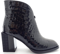 Lakierowane Botki Na Obcasie  Loretta Vitale A606-B1 Czarny r37