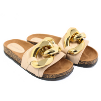 Klapki Stephan ze złotymi ogniwami r.37 WSL 151 profilowana podeszwa