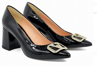 Lakierowane czółenka damskie z ozdobą Baldaccini r38 1914500 czarne