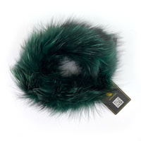 Elegancka opaska komin z naturalnego futra Scaviola zielona