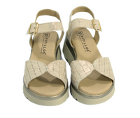 Wygodne Sandały na Platformie Pitillos 2841 Jasne Złoto r36