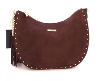 Damska torebka bagietka z eko zamszu brązowa Flora&Co C1097