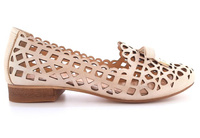 Ażurowe skórzane lordsy damskie złote Boccato 010.3939-26 r38