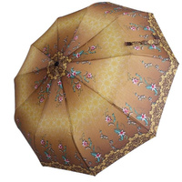 Mały automatyczny parasol damski w kolorze brązu Eso Fecske