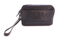 Skórzana czarna saszetka męska do ręki i na ramię Wild Natural 1149