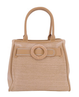 Beżowa torebka damska ozdobiona paskiem Maria C MC136